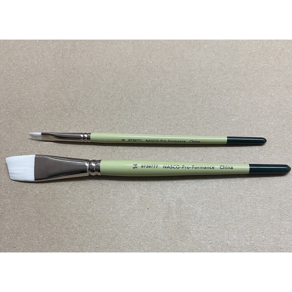 Nasco Pro-Formance Paint Brushes Mixed Lot of 2 Size 14 and Size For Crafts